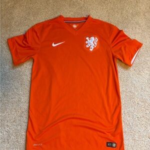 Nike Netherlands Home Jersey Men's Orange Soccer Shirt